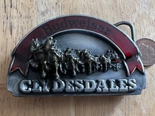 Bergamot buckle H-175 Budweiser Buckle Clydesdales USA 1989 Size~85x55mm Heavy