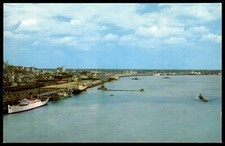 Postcard Chrome Barge towing
