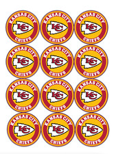 12 count Kansas City Football Edible Image rounds OR 1 cake, Wafer paper pre cut