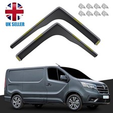 For Renault Trafic MK3 2014-2024 2 Door VAN Wind Deflectors 2pc Tinted w/ Clips-