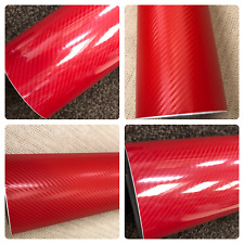 3D 4D 7 RED Carbon Fiber Vinyl Film Wrap DIY Waterproof Auto Motorcycle Car
