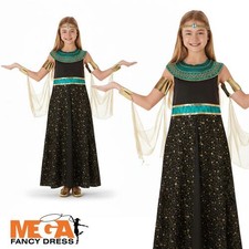 Girls Cleopatra Costume Ancient Egyptian Fancy Dress Kids Childrens Book Day Out