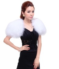 Real Ostrich Feather Fur Shrug