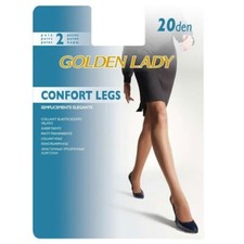 Golden Lady Black Tights 20D Sheer Italian Nero Work Office 4 Large 2 PAIRS PACK