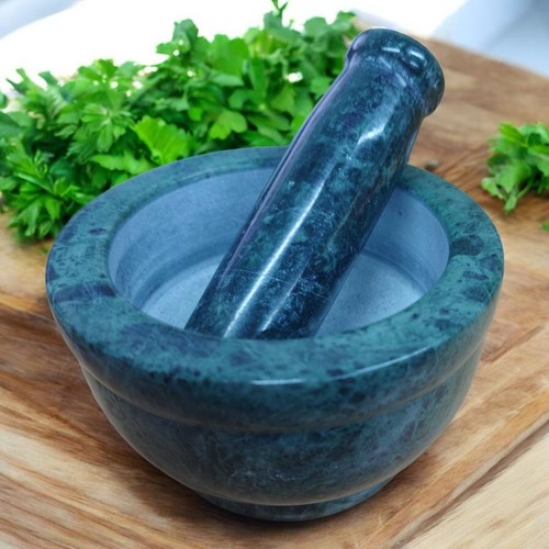 Mortar pestle set dark - set, green