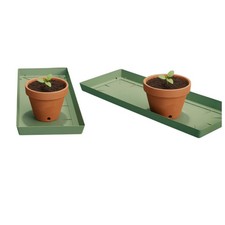 Plant Pot Saucer Plastic Tray Rectangle Deep Drip Trough Garden Large Green 53cm