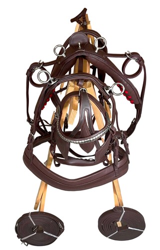 Leather horse driving harness - leather,