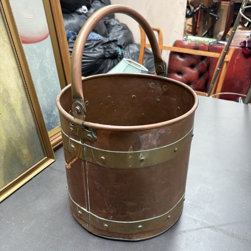 Antique copper and brass coal - brass,