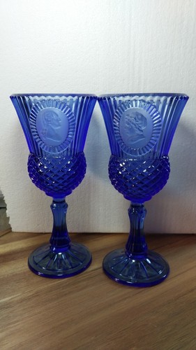 Avon cobalt blue glass - glass, goblet