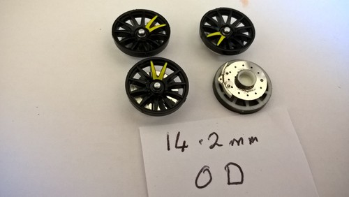 Scalextric wheel black - , black/yellow