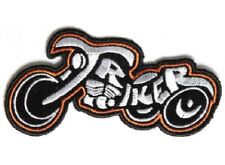TRIKER SMALL WHITE AND ORANGE EMBROIDERED BIKER PATCH **FREE SHIPPING**