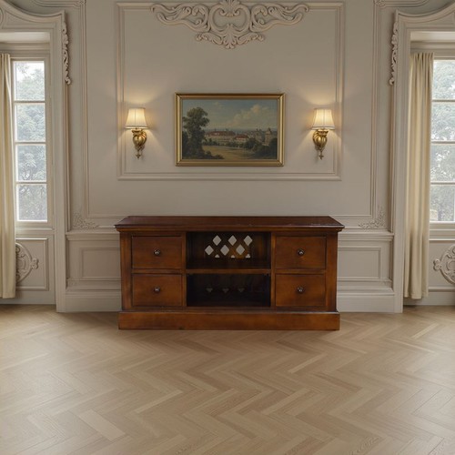 Mahogany media unit with - mahogany, tv
