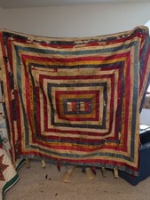 Unique 1900 - 1927 Indiana State Fair Ribbon Quilt Blanket Attic Find Shelby Co