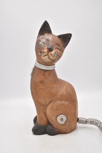 Vintage wooden hand carved - vintage, cat