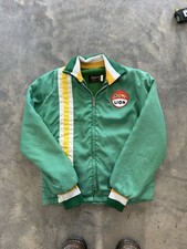 Vintage 70s Swingster Lined Bomber Jacket Green Patched Racing Lion Small