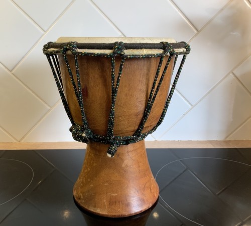 Wooden rope tuned djembe - wooden, hand