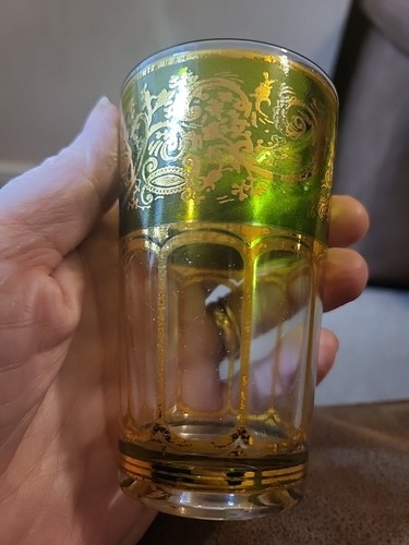Green moroccan tea glass - moroccan,