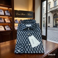 Eton Mens  Floral Print Navy