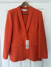 Zara Women's Blazer Jacket Size L - Orange Brand New