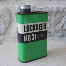 Vintage LOCKHEED HD31 Oil can tin old antique France canister green vtg old
