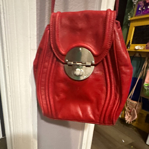 Mimco red crossbody bag silver - red,