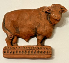 Vintage 3D Terracotta Bull Cow