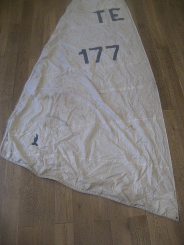 Old vintage dinghy main sail