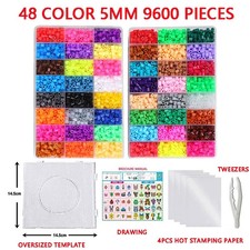 72 Color Melting Beads Pixel Art Puzzle Hama DIY 3D Handmade Toy Craft Set Kit