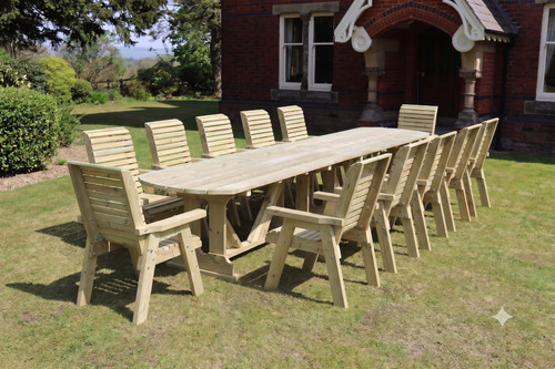 Large wooden garden table and - wooden,