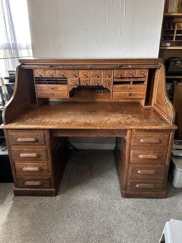 Antique roll top - antique, desk