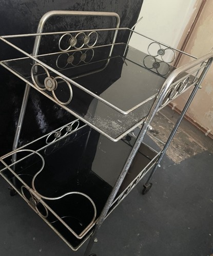 Vintage metal two tier tea - vintage,