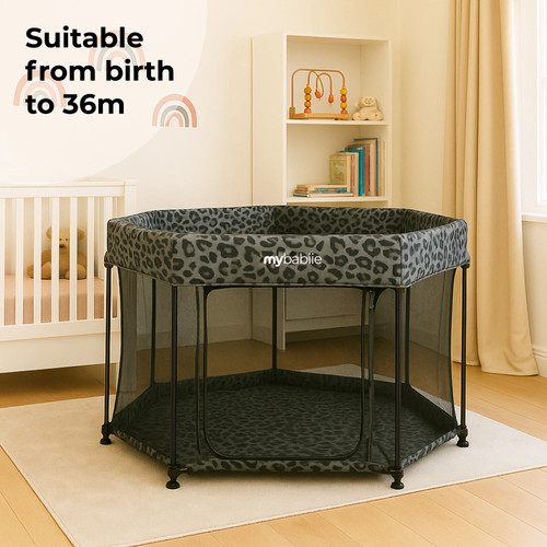 Baby playpen grey leopard - baby,