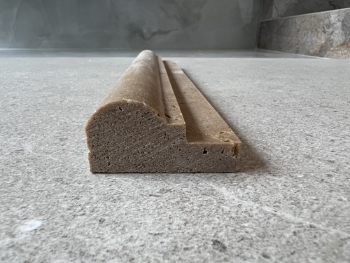 Dark travertine ogee bullnose - dark,