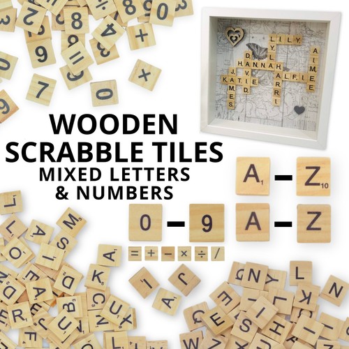 Wooden scrabble tiles mixed - tiles,