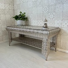 Silver Coffee Table With Shelf