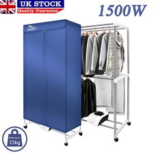 1500W Electric Clothes Dryer 2Tier Indoor Heated Drying Machine Airer Rack Cover