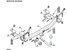 Swan Neck Tow Bar For LAND ROVER Range Rover (L322) (2002-2012) L-110