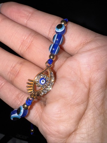 Evil eye adjustable bracelet - eye,