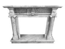 Classic White Marble Fireplace Mantel in Carrara White Marble L150