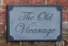 Relief Engraved Slate House Sign 300mm/200mm/20mm