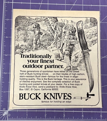 1975 print buck knives - print,