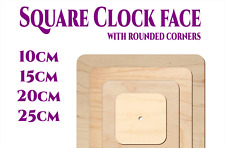 Wooden Square Round Corner Clock Face Craft 8mm Hole 3mm Birch Plywood not MDF