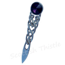 Scottish Kilt Pin Celtic stone kilt pin 4"/Celtic Knot Kilts Pins Brooch