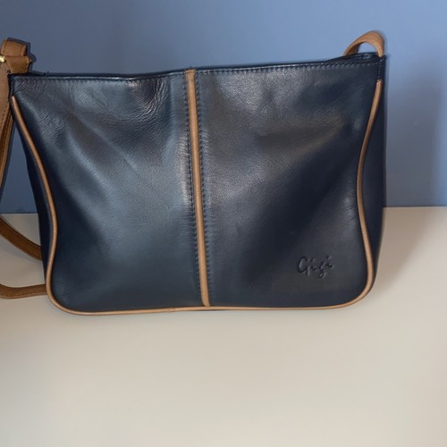 Gigi navy leather handbag - leather,