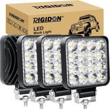 LED Work Light Spot Beam Fog Lamp Rotatable Waterproof 48W 6000K White 4 PCS NEW