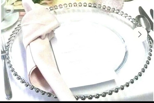 Glass charger plates silver - glass,