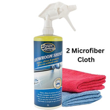 Car Caravan Greased Lightning Showroom Shine Waterless Wash Wax 1 Litre + 2 CL