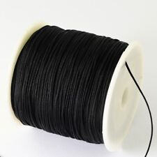 LOT OF 15M BLACK NYLON THREAD 0.5MM MACRAME JEWELRY BRACELET SHAMBALLA BEADS - C223F