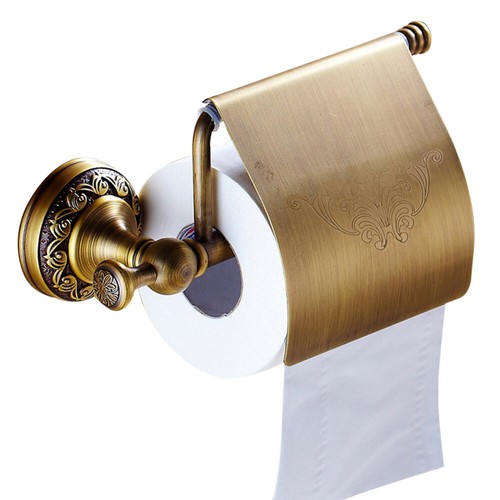 Antique brass toilet - brass, roll
