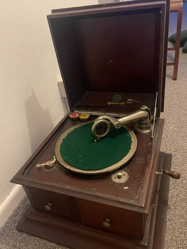 Vintage wind gramophone in - wind-up,
